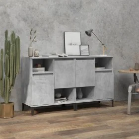 Aparadores 2 uds madera contrachapada gris hormigón 60x35x70 cm de vidaXL, Aparadores - Ref: Foro24-3185731, Precio: 141,52 €...