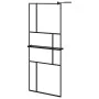 Shower screen with ESG glass and black aluminum shelf 80x195 cm by vidaXL, Shower walls and screens - Ref: Foro24-3185448, Pr...