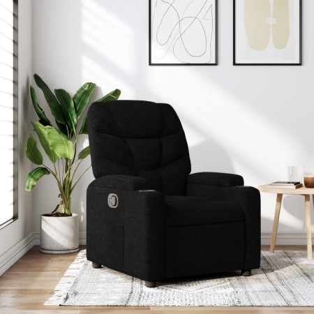 Sillón reclinable de tela negra