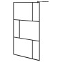 Shower screen with ESG glass shelf and black aluminum 115x195cm by vidaXL, Shower walls and screens - Ref: Foro24-3185480, Pr...