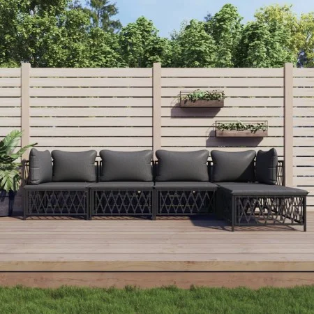 Gartenmöbel-Set 5-teilig und anthrazitgraue Stahlkissen von vidaXL, Gartensets - Ref: Foro24-3186857, Preis: 421,21 €, Rabatt: %