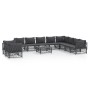 Garden furniture set 11 pieces and cushions anthracite gray steel by vidaXL, Garden sets - Ref: Foro24-3186929, Price: 997,79...