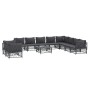 Garden furniture set 11 pieces and cushions anthracite gray steel by vidaXL, Garden sets - Ref: Foro24-3186929, Price: 997,79...