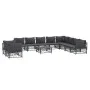 Garden furniture set 11 pieces and cushions anthracite gray steel by vidaXL, Garden sets - Ref: Foro24-3186929, Price: 984,02...