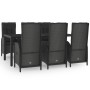 Garden dining set 7 pieces and black gray synthetic rattan cushions by vidaXL, Garden sets - Ref: Foro24-3185057, Price: 881,...
