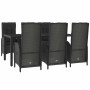 Garden dining set 7 pieces and black gray synthetic rattan cushions by vidaXL, Garden sets - Ref: Foro24-3185057, Price: 881,...