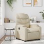Sillón reclinable de piel sintética color crema