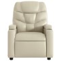 Sillón reclinable de piel sintética color crema