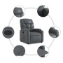 Sillón reclinable de piel sintética gris