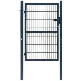 Cancela de valla 2D individual gris antracita 106x170 cm de vidaXL, Puertas de jardín - Ref: Foro24-141742, Precio: 212,66 €,...