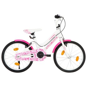 Bicicleta para niños 18 pulgadas rosa y blanco