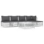 6-teiliges Gartenmöbel-Set und weiße Stahlkissen von vidaXL, Gartensets - Ref: Foro24-3186858, Preis: 370,57 €, Rabatt: %
