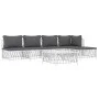6-piece garden furniture set and white steel cushions by vidaXL, Garden sets - Ref: Foro24-3186858, Price: 364,31 €, Discount: %