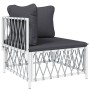 6-teiliges Gartenmöbel-Set und weiße Stahlkissen von vidaXL, Gartensets - Ref: Foro24-3186858, Preis: 370,57 €, Rabatt: %