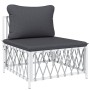 6-teiliges Gartenmöbel-Set und weiße Stahlkissen von vidaXL, Gartensets - Ref: Foro24-3186858, Preis: 370,57 €, Rabatt: %