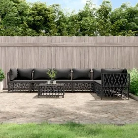 8-piece garden furniture set with anthracite gray steel cushions by vidaXL, Garden sets - Ref: Foro24-3186885, Price: 682,69 ...