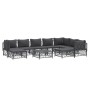 Gartenmöbel-Set 10-teilig und anthrazitgraue Stahlkissen von vidaXL, Gartensets - Ref: Foro24-3186931, Preis: 851,49 €, Rabat...