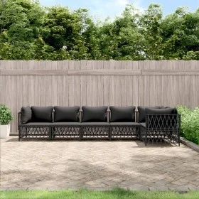 6-teiliges Gartenmöbel-Set mit anthrazitfarbenen Stahlkissen von vidaXL, Gartensets - Ref: Foro24-3186877, Preis: 541,73 €, R...