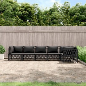 6-teiliges Gartenmöbel-Set mit anthrazitfarbenen Stahlkissen von vidaXL, Gartensets - Ref: Foro24-3186877, Preis: 549,24 €, R...