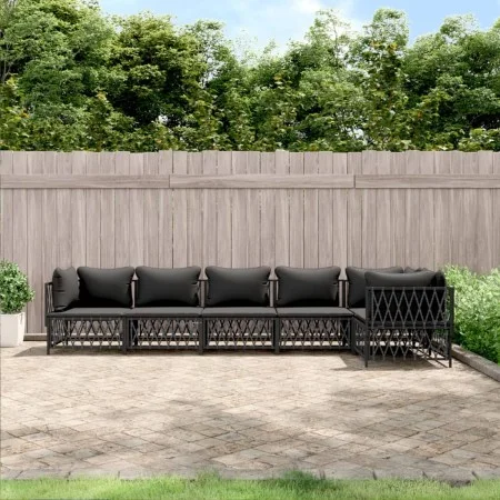 6-teiliges Gartenmöbel-Set mit anthrazitfarbenen Stahlkissen von vidaXL, Gartensets - Ref: Foro24-3186877, Preis: 541,70 €, R...