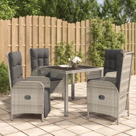 5-piece garden dining set with gray synthetic rattan cushions by vidaXL, Garden sets - Ref: Foro24-3185035, Price: 586,37 €, ...