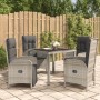 5-teiliges Garten-Essset mit grauen Kissen aus synthetischem Rattan von vidaXL, Gartensets - Ref: Foro24-3185035, Preis: 586,...