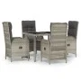 5-piece garden dining set with gray synthetic rattan cushions by vidaXL, Garden sets - Ref: Foro24-3185035, Price: 680,95 €, ...