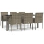 Garden dining set 7 pieces and gray synthetic rattan cushions by vidaXL, Garden sets - Ref: Foro24-3185009, Price: 477,37 €, ...