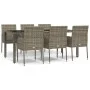 Garten-Essgruppe 7-teilig und graue synthetische Rattankissen von vidaXL, Gartensets - Ref: Foro24-3185009, Preis: 463,03 €, ...