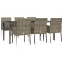 Garden dining set 7 pieces and gray synthetic rattan cushions by vidaXL, Garden sets - Ref: Foro24-3185009, Price: 477,37 €, ...