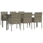 Garten-Essgruppe 7-teilig und graue synthetische Rattankissen von vidaXL, Gartensets - Ref: Foro24-3185009, Preis: 463,03 €, ...