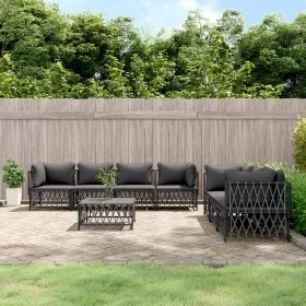 Gartenmöbel-Set 8-teilig und anthrazitgraue Stahlkissen von vidaXL, Gartensets - Ref: Foro24-3186829, Preis: 676,90 €, Rabatt: %