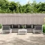 8-teiliges Gartenmöbel-Set mit Kissen aus weißem Stahl von vidaXL, Gartensets - Ref: Foro24-3186924, Preis: 505,91 €, Rabatt: %