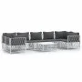 8-teiliges Gartenmöbel-Set mit Kissen aus weißem Stahl von vidaXL, Gartensets - Ref: Foro24-3186924, Preis: 505,91 €, Rabatt: %