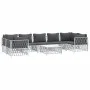 8-teiliges Gartenmöbel-Set mit Kissen aus weißem Stahl von vidaXL, Gartensets - Ref: Foro24-3186924, Preis: 505,91 €, Rabatt: %