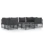 Garden furniture set 7 pieces and anthracite gray steel cushions by vidaXL, Garden sets - Ref: Foro24-3186921, Price: 586,26 ...