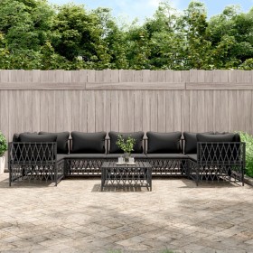 Gartenmöbel-Set 8-teilig und anthrazitgraue Stahlkissen von vidaXL, Gartensets - Ref: Foro24-3186925, Preis: 696,65 €, Rabatt: %