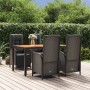 5-teiliges Gartenmöbel-Set mit schwarzen synthetischen Rattankissen von vidaXL, Gartensets - Ref: Foro24-3185076, Preis: 631,...