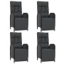 5-teiliges Gartenmöbel-Set mit schwarzen synthetischen Rattankissen von vidaXL, Gartensets - Ref: Foro24-3185076, Preis: 631,...