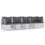 4-piece garden furniture set and white steel cushions by vidaXL, Garden sets - Ref: Foro24-3186820, Price: 275,29 €, Discount: %