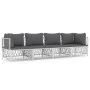 Juego de muebles de jardín 4 piezas y cojines acero blanco de vidaXL, Conjuntos de jardín - Ref: Foro24-3186820, Precio: 271,...