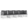 4-piece garden furniture set and white steel cushions by vidaXL, Garden sets - Ref: Foro24-3186820, Price: 275,29 €, Discount: %