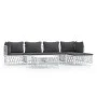 6-teiliges Gartenmöbel-Set und weiße Stahlkissen von vidaXL, Gartensets - Ref: Foro24-3186866, Preis: 351,99 €, Rabatt: %