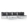 6-teiliges Gartenmöbel-Set und weiße Stahlkissen von vidaXL, Gartensets - Ref: Foro24-3186866, Preis: 357,28 €, Rabatt: %