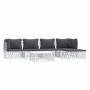 6-teiliges Gartenmöbel-Set und weiße Stahlkissen von vidaXL, Gartensets - Ref: Foro24-3186866, Preis: 357,28 €, Rabatt: %