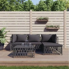 Garden furniture set 5 pieces and anthracite gray steel cushions by vidaXL, Garden sets - Ref: Foro24-3186863, Price: 375,03 ...