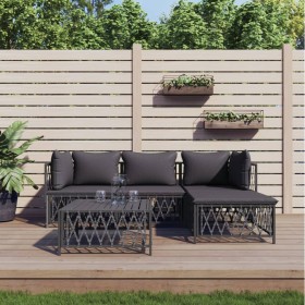 Gartenmöbel-Set 5-teilig und anthrazitgraue Stahlkissen von vidaXL, Gartensets - Ref: Foro24-3186863, Preis: 380,05 €, Rabatt: %