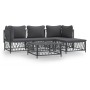 Gartenmöbel-Set 5-teilig und anthrazitgraue Stahlkissen von vidaXL, Gartensets - Ref: Foro24-3186863, Preis: 380,05 €, Rabatt: %