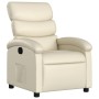Sillón reclinable de piel sintética color crema