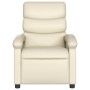 Sillón reclinable de piel sintética color crema